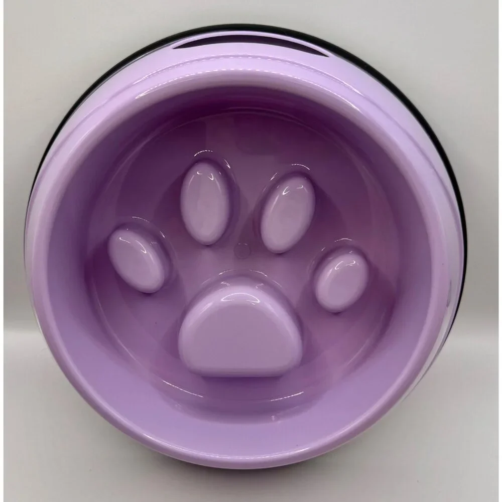 pawprint slow feed dog bowl